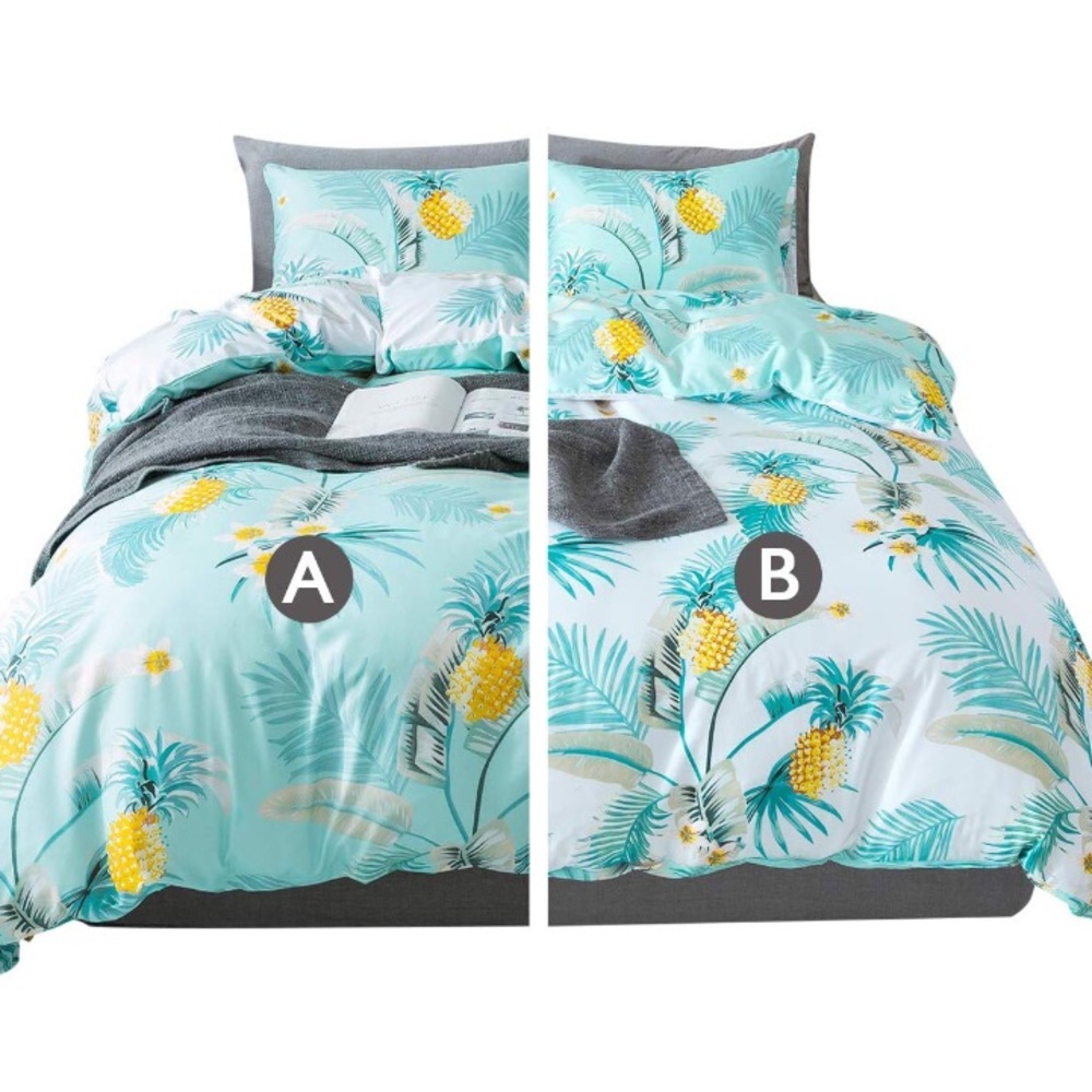Reversible Duvet Cover Set Queen, 3 Pieces - Picture 4 of 7
